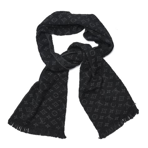 lv black scarf|louis vuitton scarf women's black.